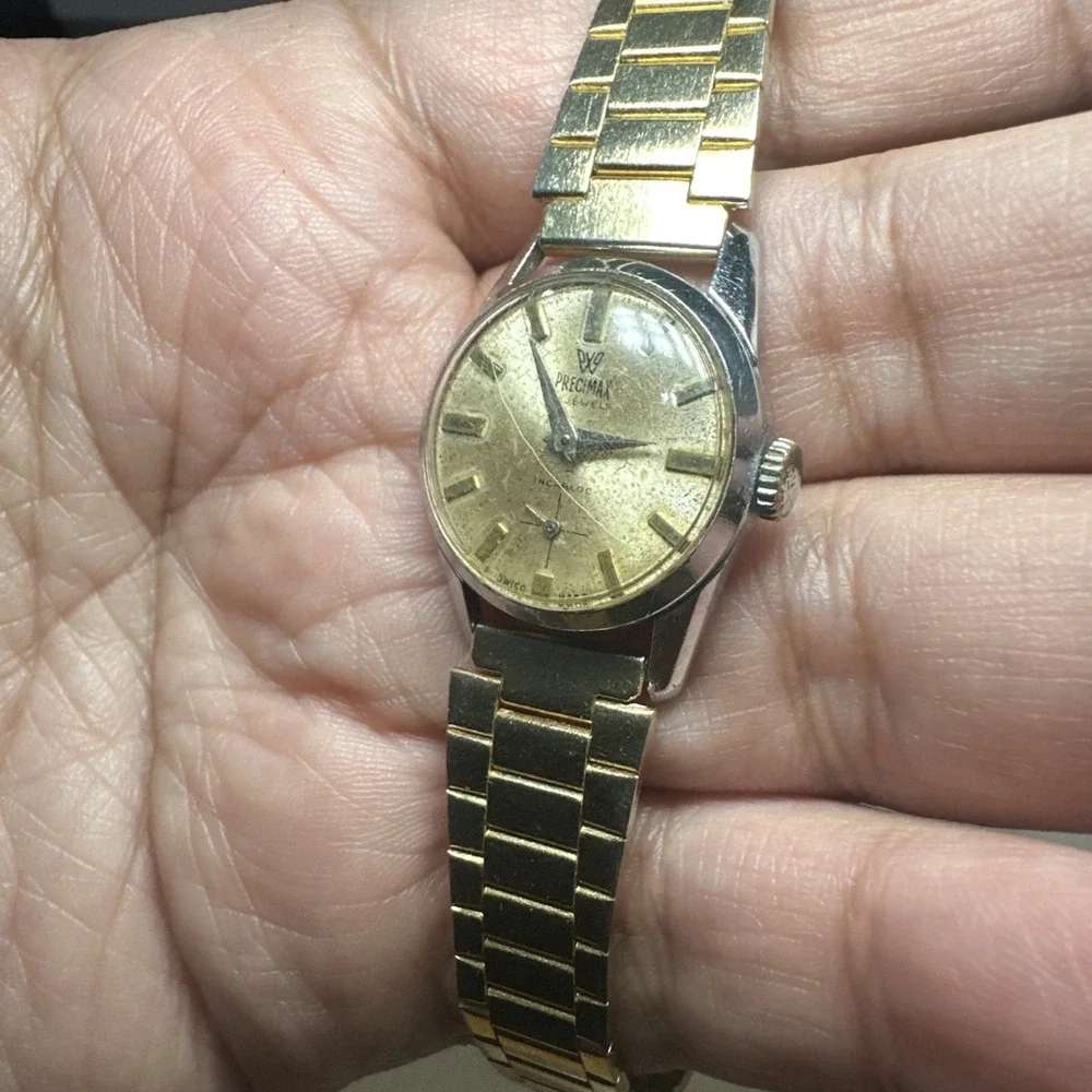 Works VTG Precimax 17 Jewels Ladies Watch Subdial Swiss Made Manual Wind 25mm 6